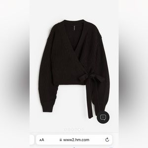 H&M rib knit wrap cardigan black